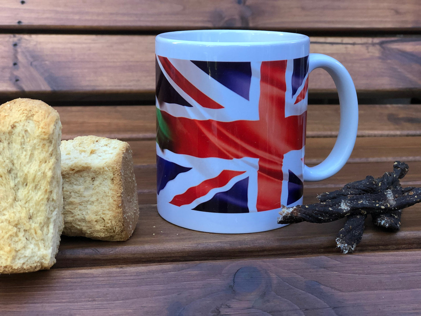 South African Flag Union Jack Flag transition mug.