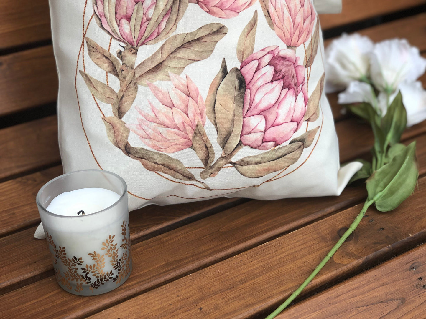 Protea Bouquet Tote Bag, Elegant Floral Wedding Gift