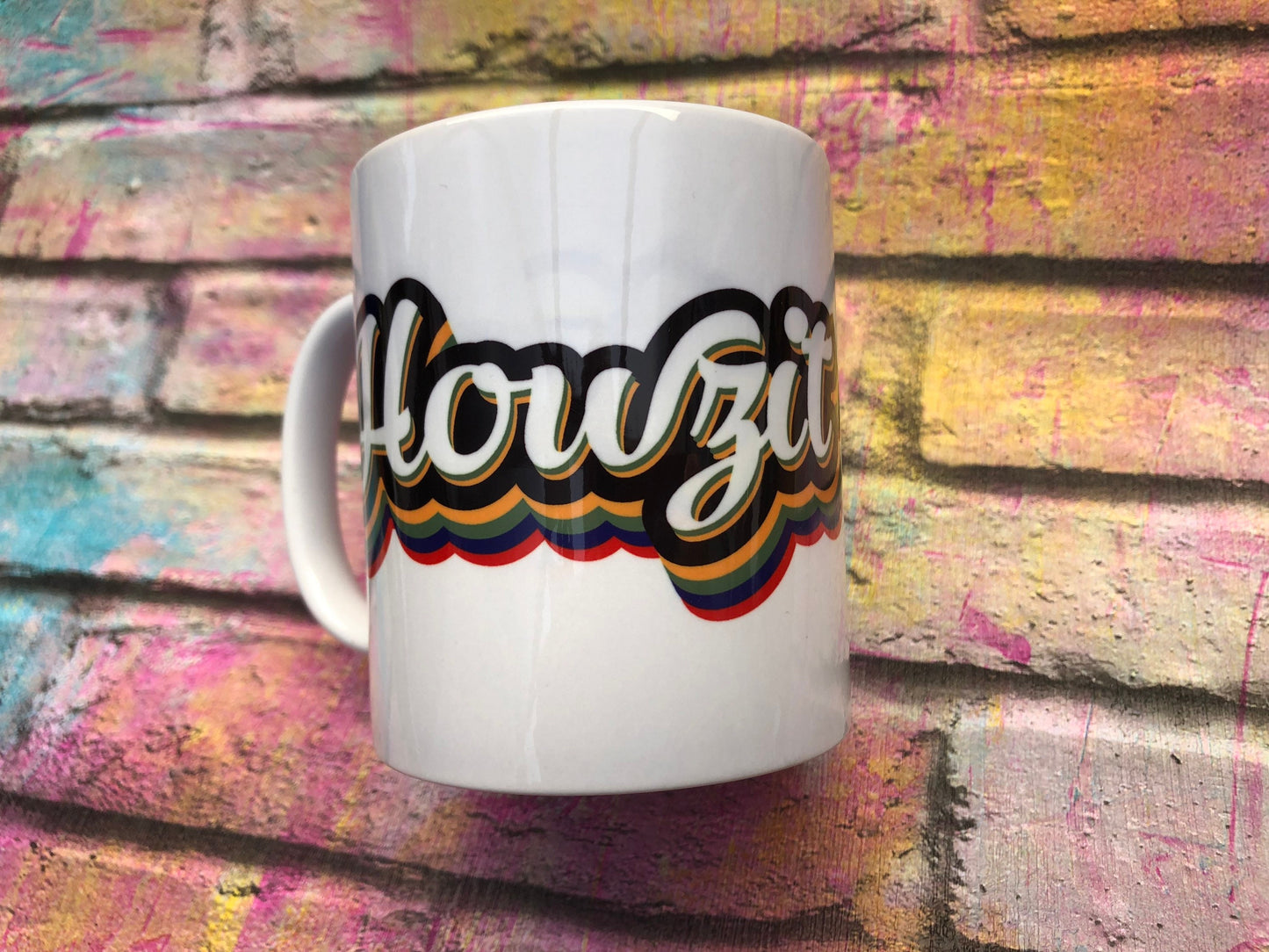 South African speciality Howzit mug with a complementing Voetsek coaster