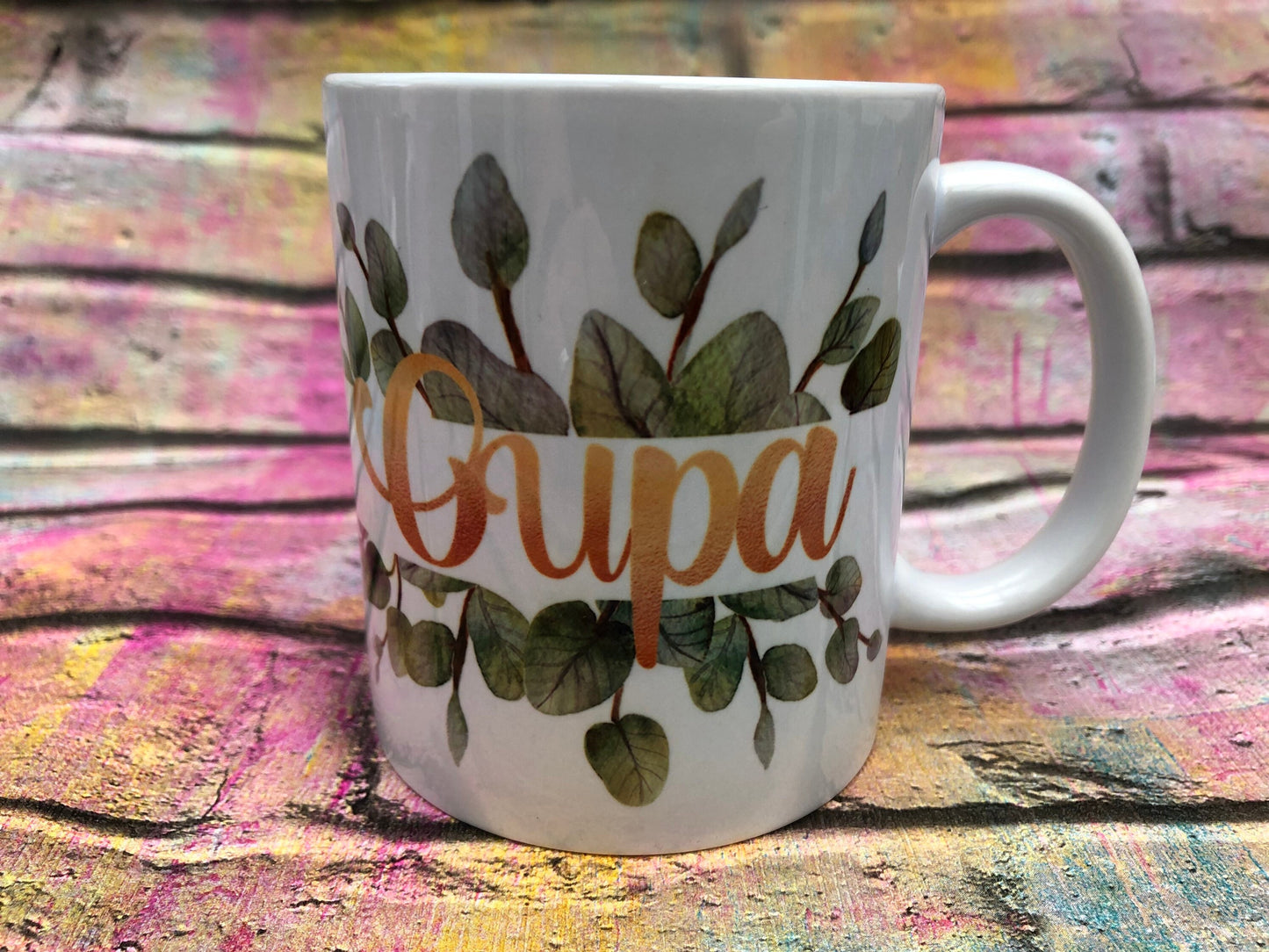 Ouma and Oupa mugs with matching coasters