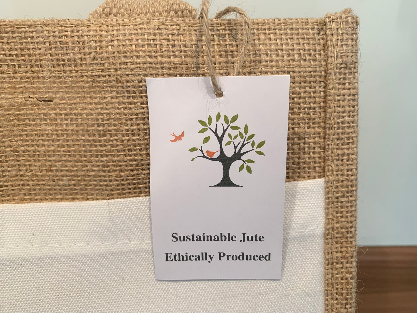 South African flowers Jute Bag with fabric pocket. Eco-friendly Hessian Burlap Tote Reusable. Mother’s Day gift. Spring time.