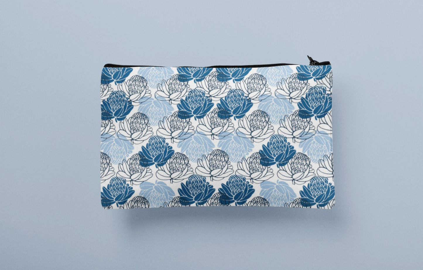 South African Protea design linen cosmetics or pencil case