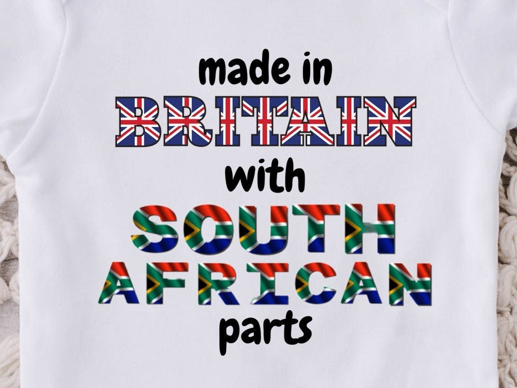 Baby Vest. Made in Britain with South African parts Baby-grow / vest ( Made to order ). New baby gift. ( Original design )