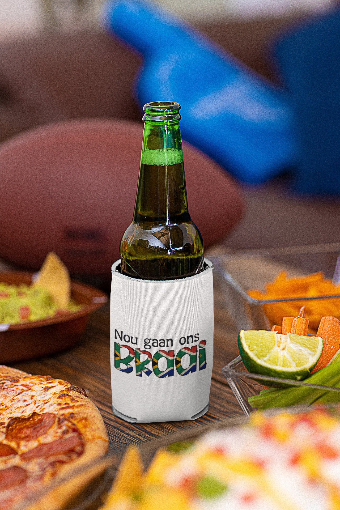 Can sleeve can cooler Barbecue Braai gift South African gift Nou gaan ons braai South African Flag fathers Day gift for him