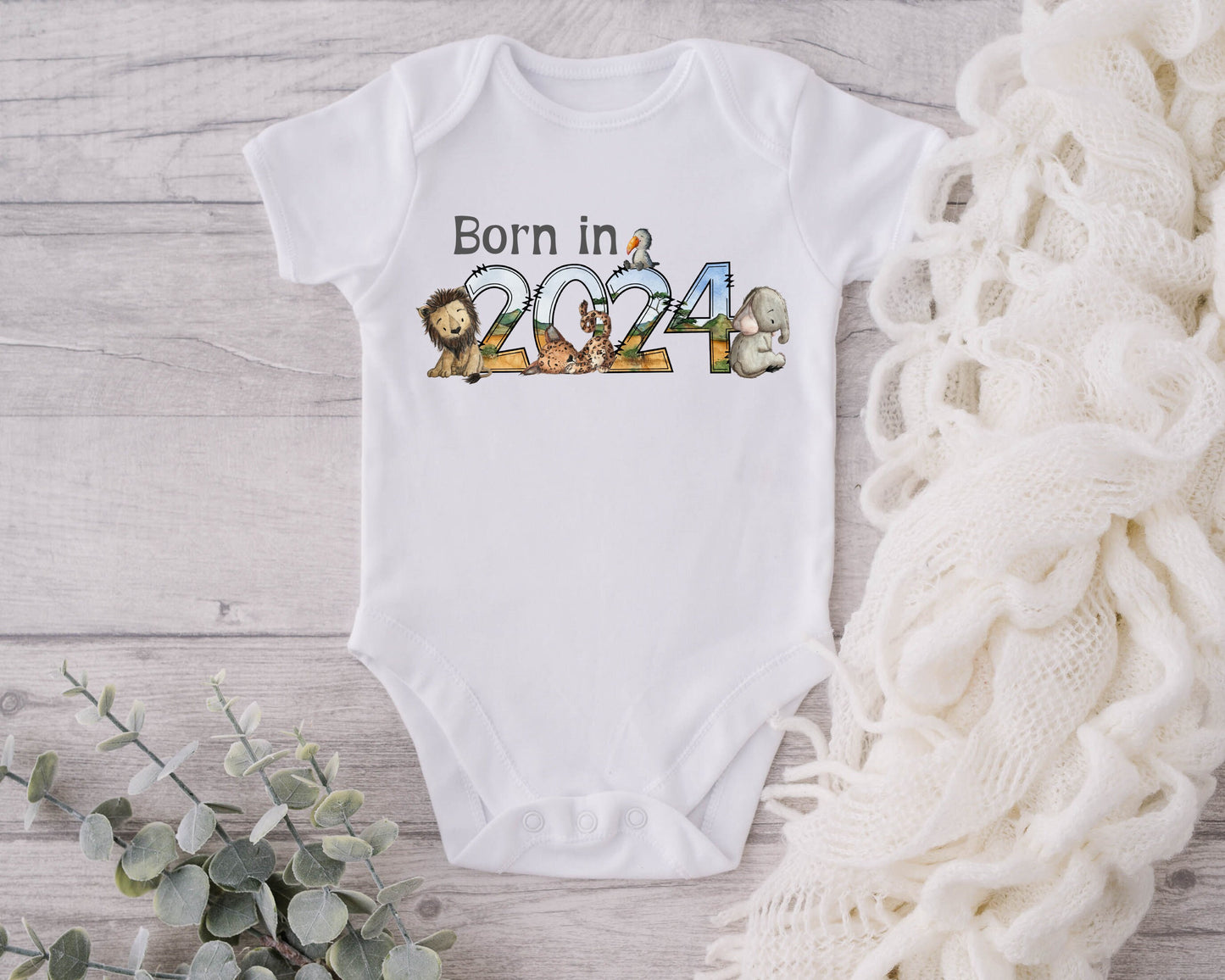 Baby Gift Vest Born in 2024 safari animals New baby Baby shower Pregnancy Announcement Gender neutral Safari Jungle Animals Nursey decor