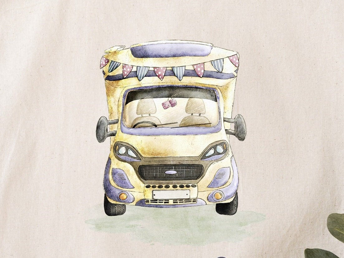 Motorhome Campervan Caravan Camping RV Shopping Tote bag Canvas eco friendly reuseable gift Personalised Custom