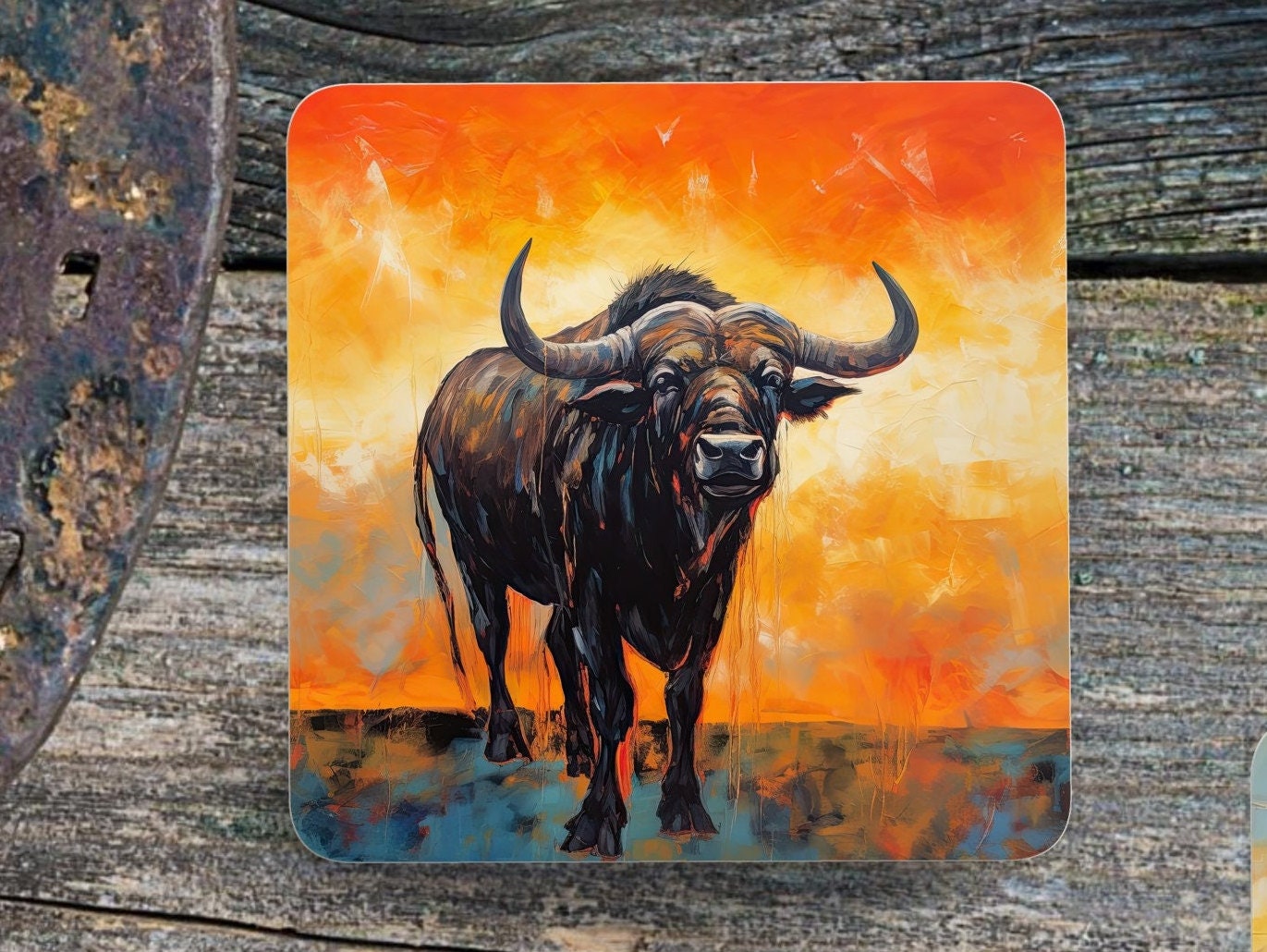 Africa big five animals set of 5 coasters elephant lion buffalo rhinocerous leopard south african gift for him bar