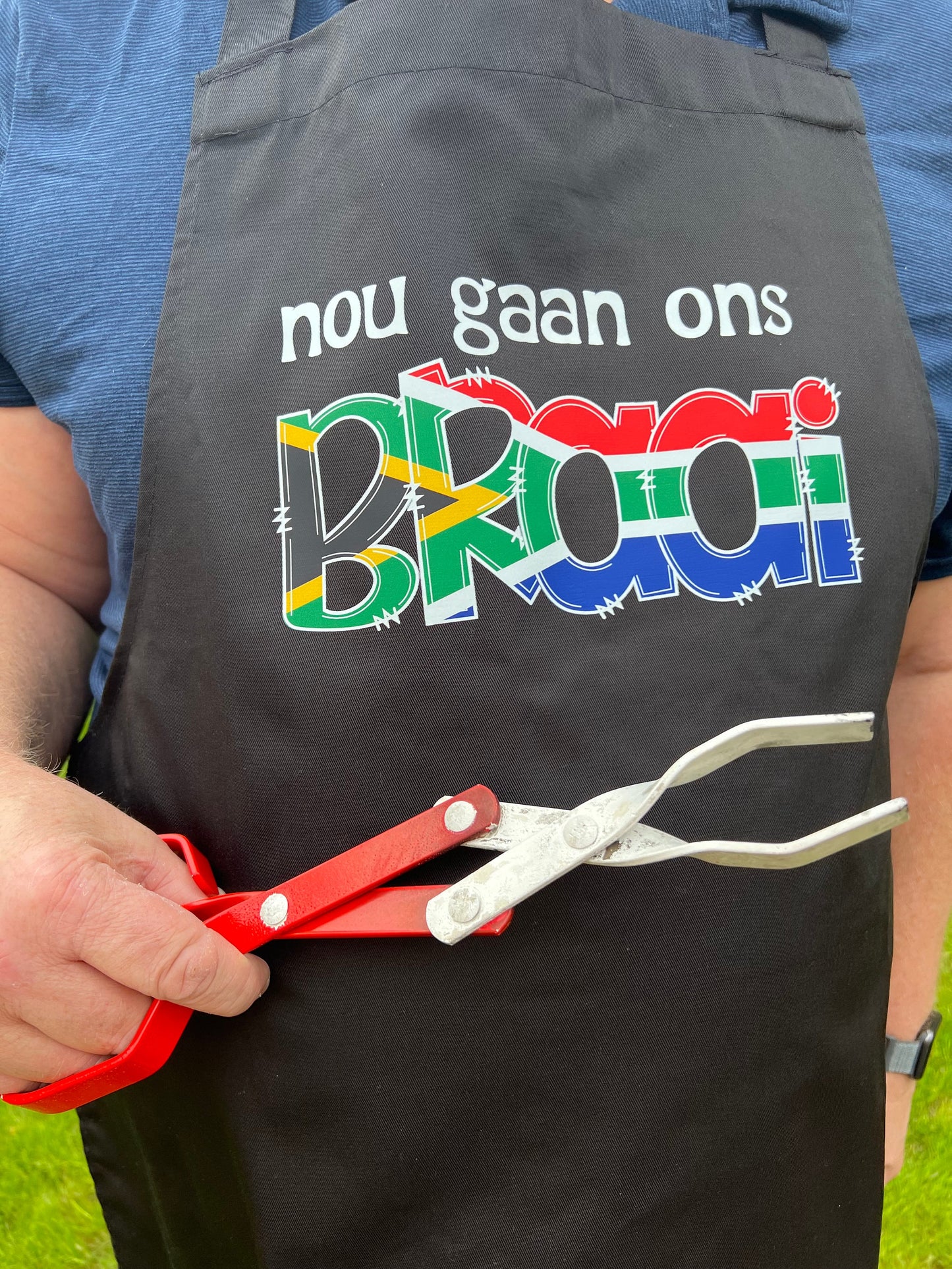 BBQ Braai barbeque Apron South African Gift for Him Father's Day Dad Birthday Afikaans slang Nou gaan ons braai outdoor cooking