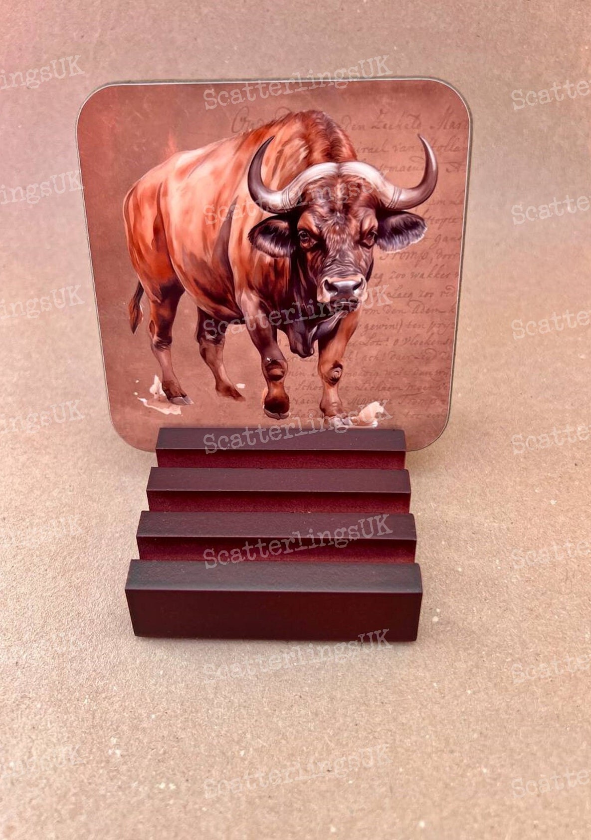 African animals coasters set of 4 elephant lion buffalo giraffe South African gift for him bar with optional display stand