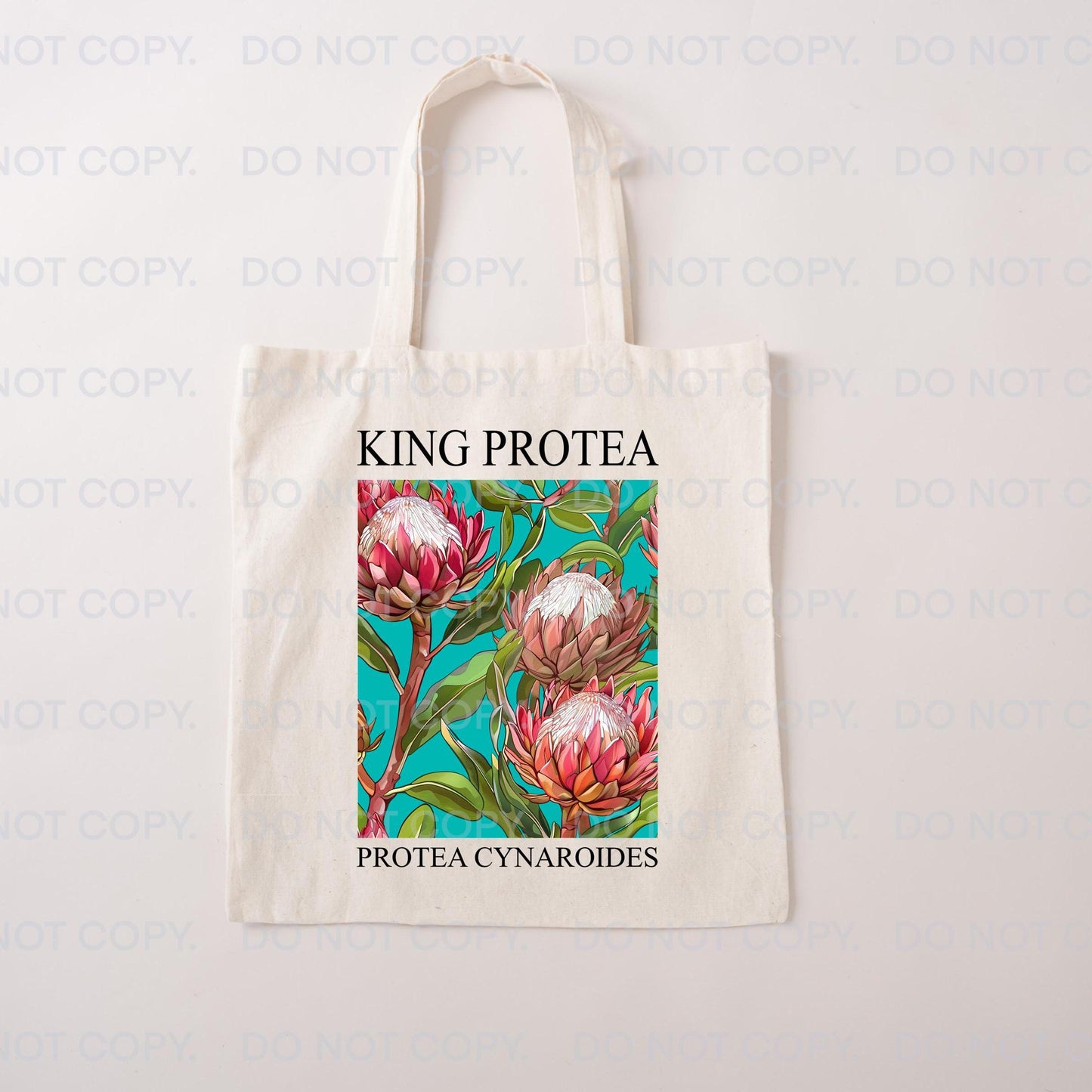 Protea Tote Bag Flower Market canvas Fabric Reusable Australia South Africa Bright Flower Gift for Her Mum Birthday Reusable Eco Friendly