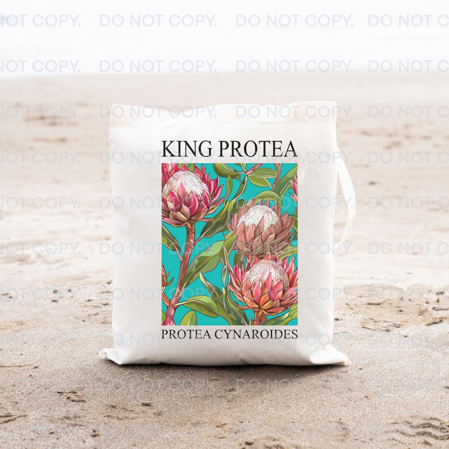 Protea Tote Bag Flower Market canvas Fabric Reusable Australia South Africa Bright Flower Gift for Her Mum Birthday Reusable Eco Friendly