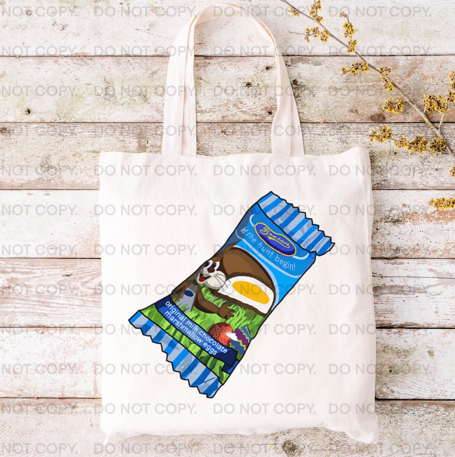 Easter Tote Bag South African Chocolate Marshmallow Sweet Egg Art Gift Spring Basket Reusable Eco friendly