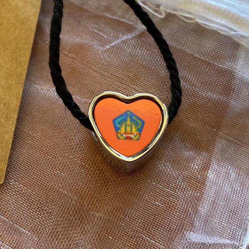 Bali flag heart shaped bracelet stainless steel charm bead Personalised charm Add on Large hole bead Valentine’s gift for mom mum CHARM ONLY