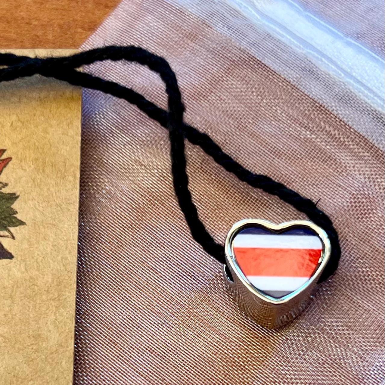 Costa Rica heart shaped bracelet stainless steel charm. Personalised charm. Costa Rican flag charm. CHARM ONLY