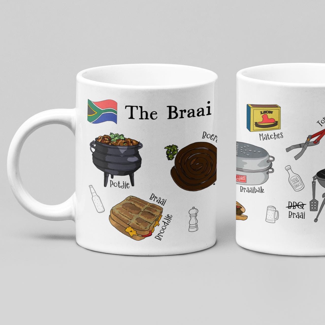Braai Master BBQ Grill Mug Ceramic South Africa Father's Day Christmas Birthday Funny Gift for Mum or Dad