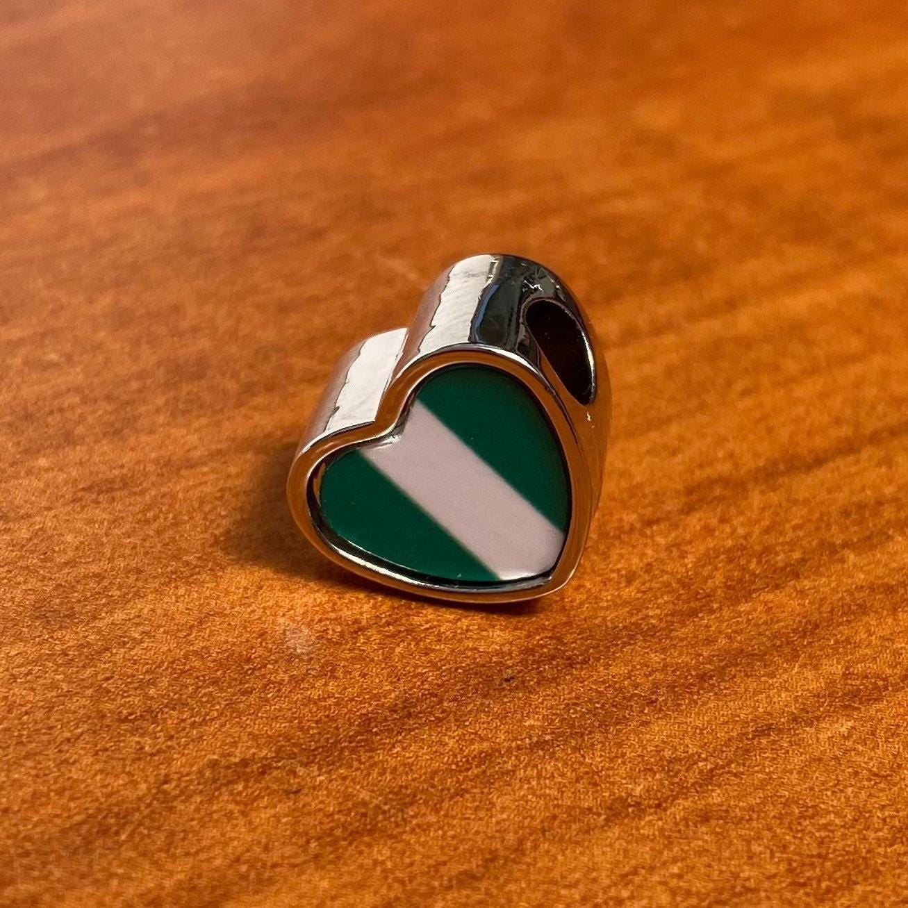 Nigerian Nigeria heart shape bracelet stainless steel charm bead Personalised Add on charm Large hole Valentine gift for mom mum African