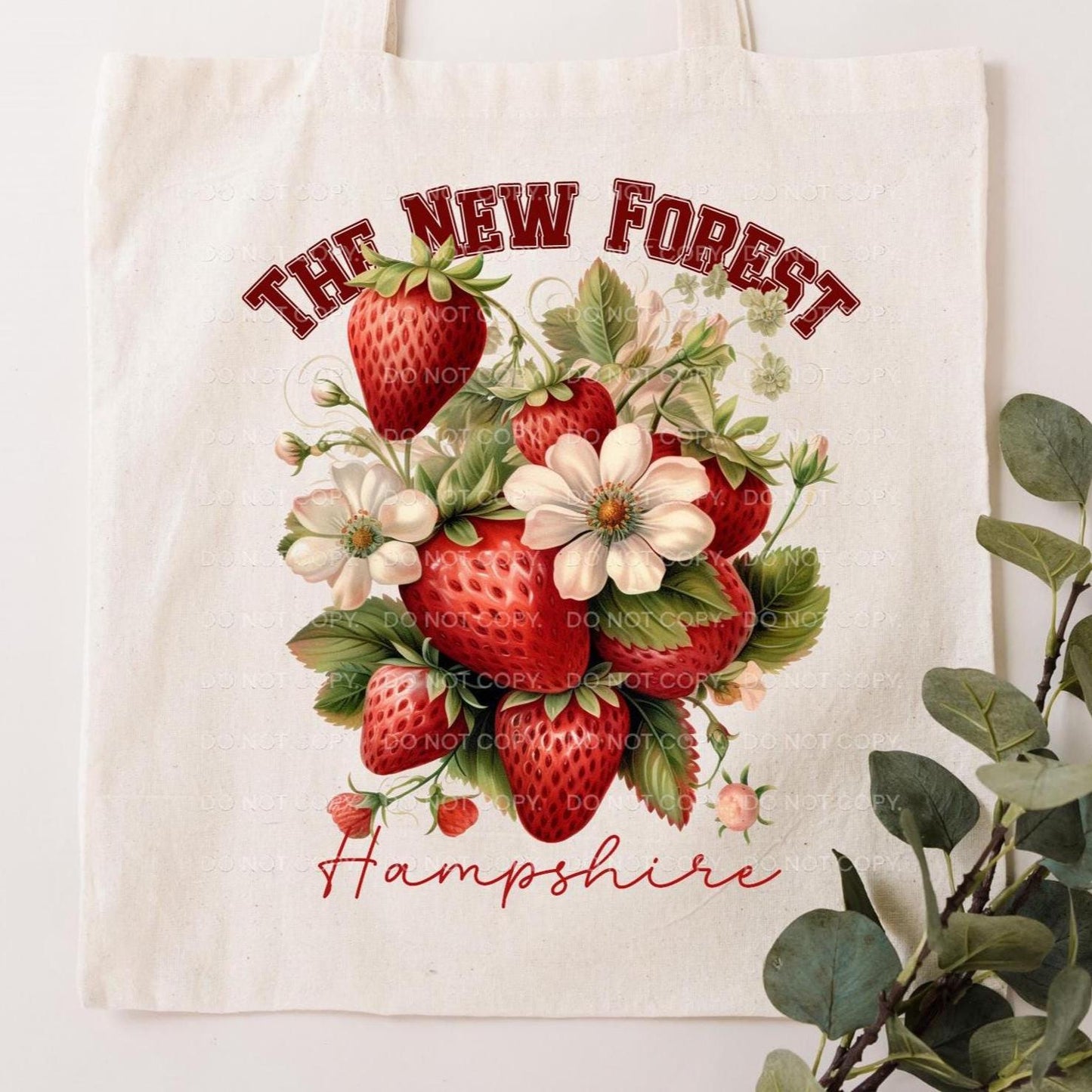 New Forest Strawberry Tote Bag, Strawberry lovers pickers bag, Unique Gift for Mum/ Grandma, Personalised Gift, Mother’s Day gift