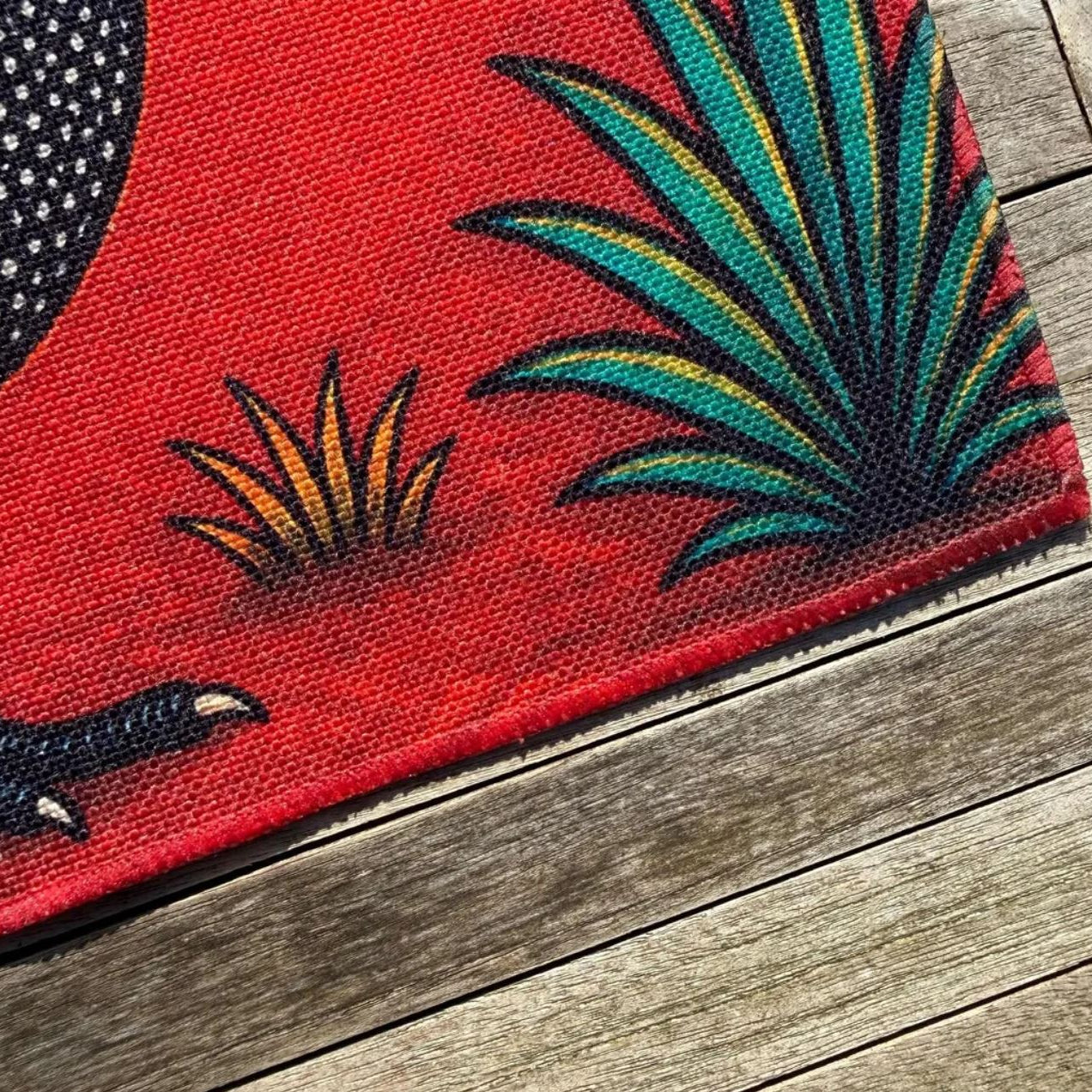 African Guinea Fowl Linen Placemats – Vibrant Safari Table Decor – Set of 4 Colorful Wildlife Placemats
