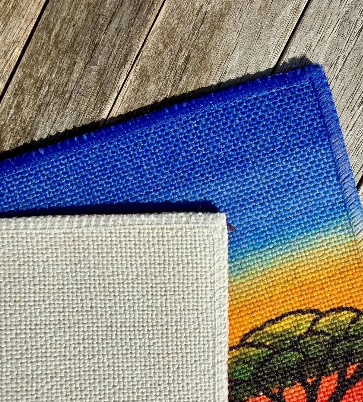 South African Guinea Fowl Linen Placemat – Vibrant Safari Sunset Table Decor | African Wildlife Kitchen Dining Mat | Unique Gift for Nature Lover
