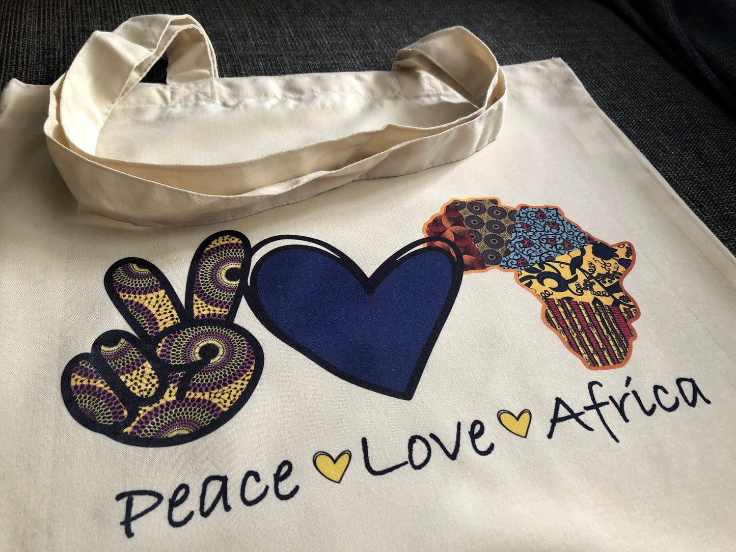 Peace - Love - Africa tote bag
