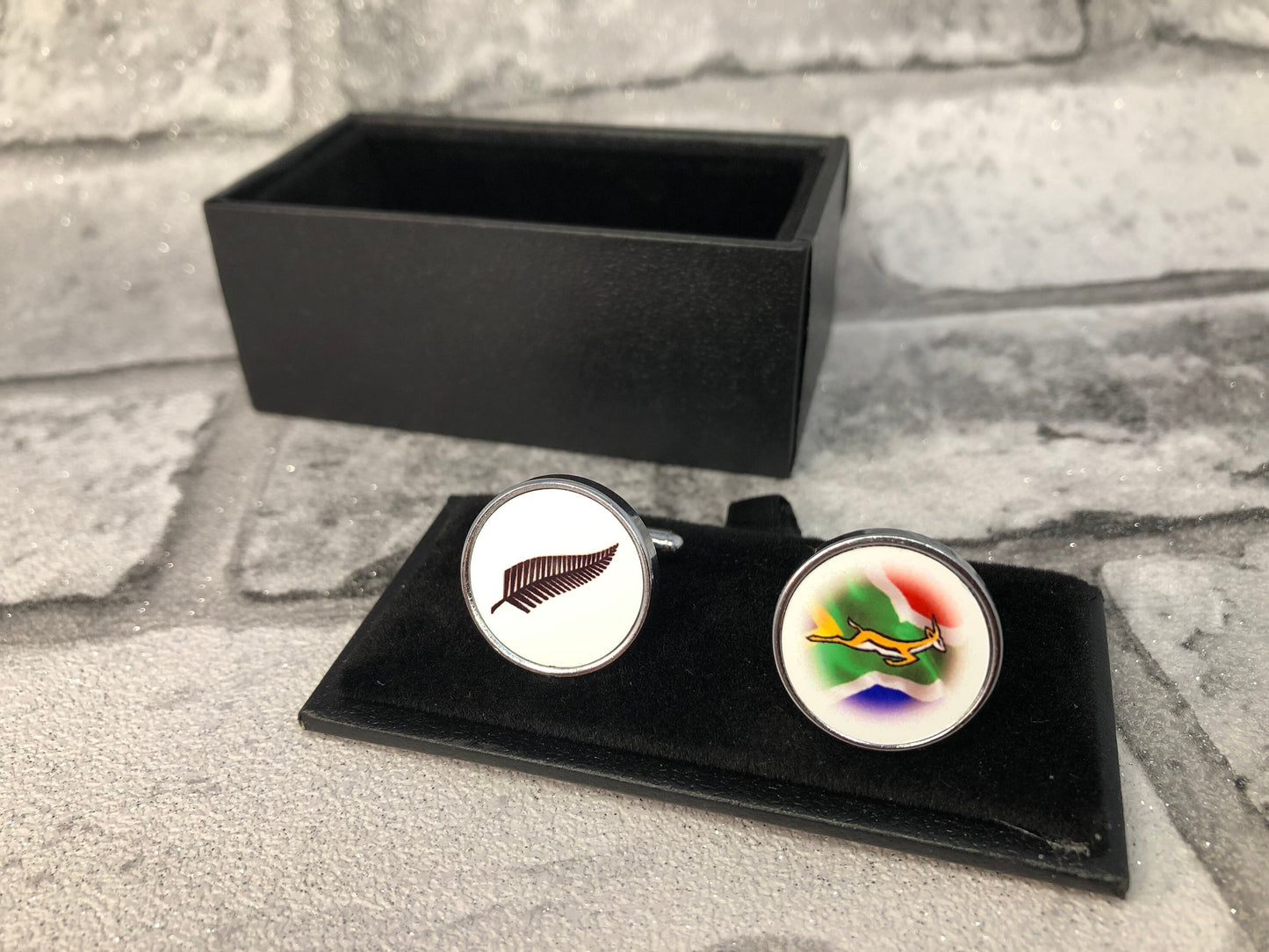 Cuff links Pair of Rugby Nations Cuff-links in display box