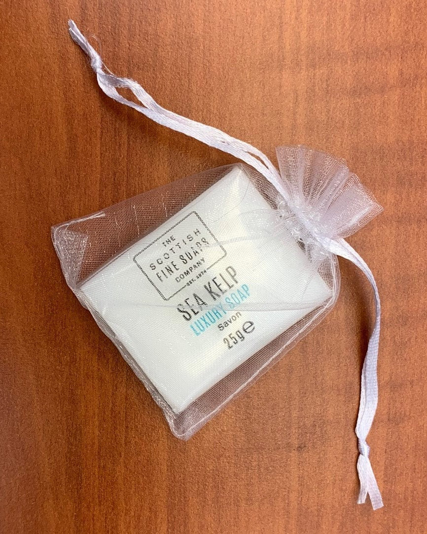 Blue Protea flannel and 100% cotton hand towel, with special sea-kelp soap gift set