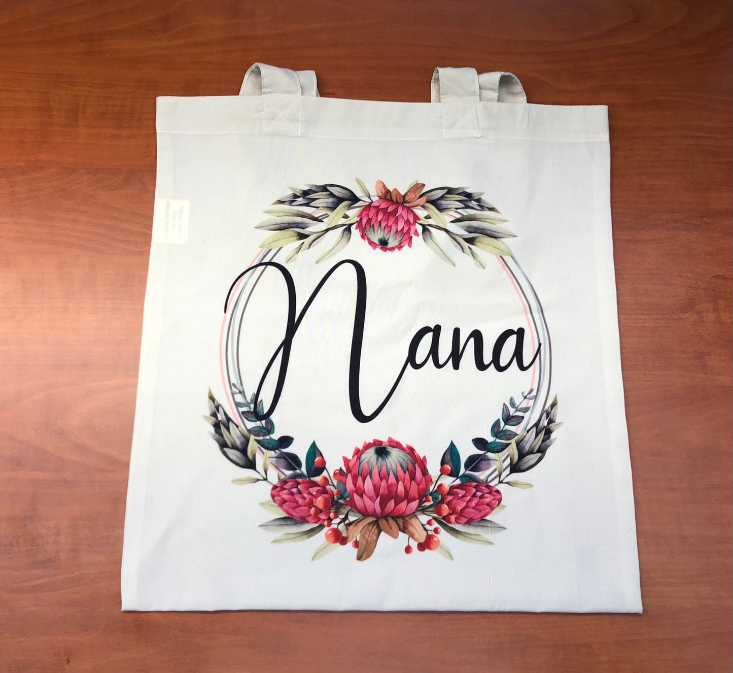 Protea Flower Personalised bag Nana/Ouma/Granny Shopping Tote bag