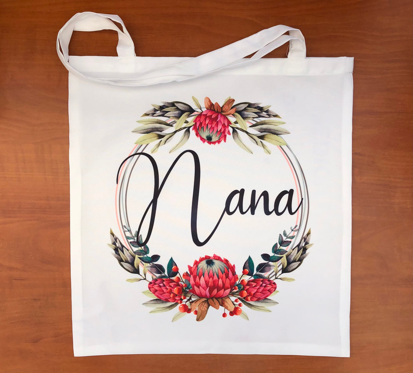 Protea Flower Personalised bag Nana/Ouma/Granny Shopping Tote bag