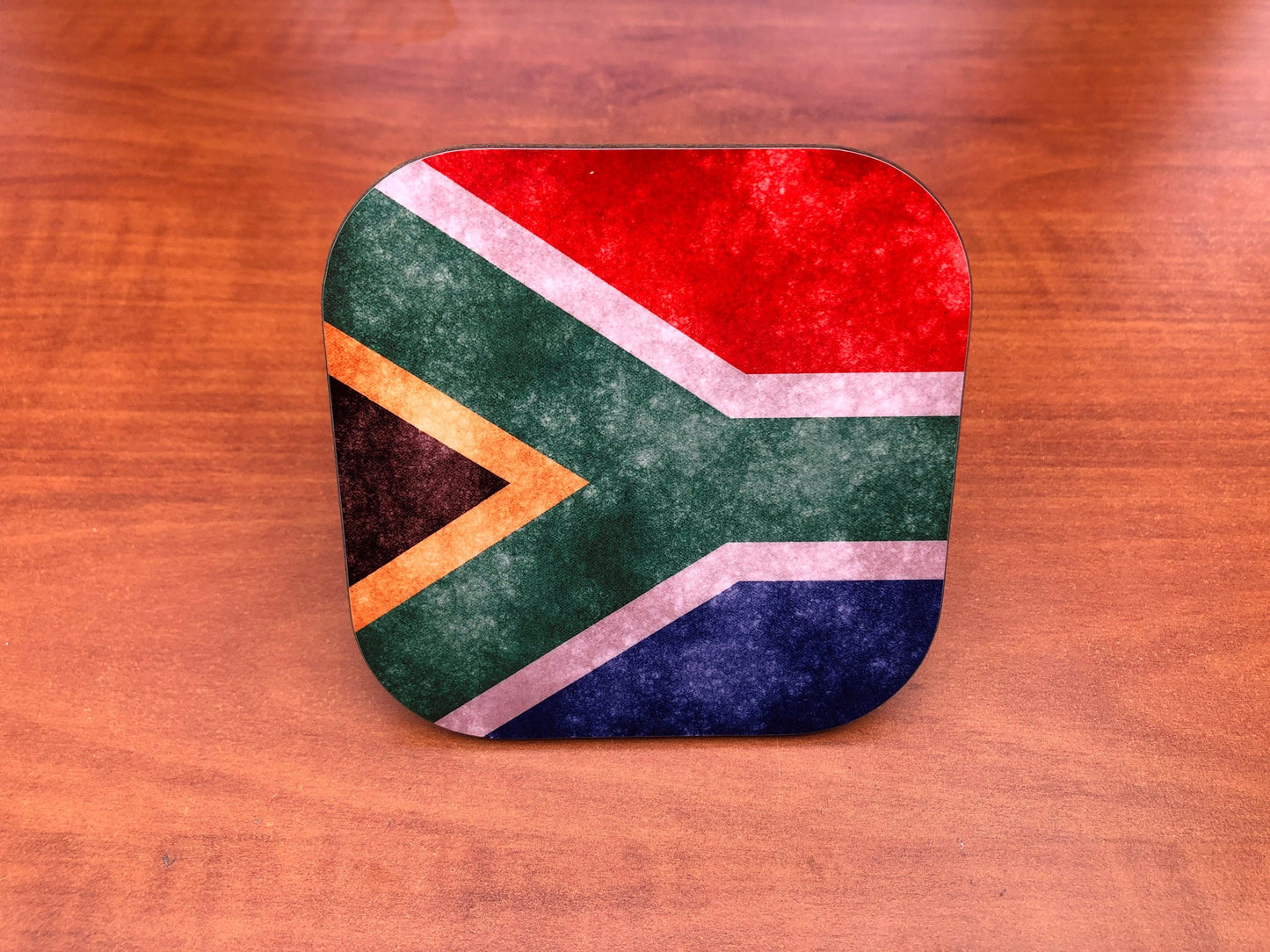 Coaster South African Flag Distressed Rainbow Nation. South African coaster. ( 9x9cm )
