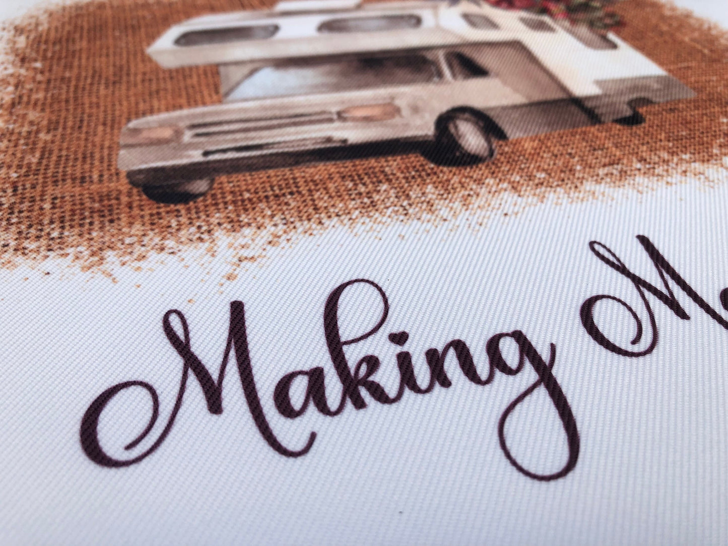 Making Memories Motorhome Caravan natural tone tote bag.