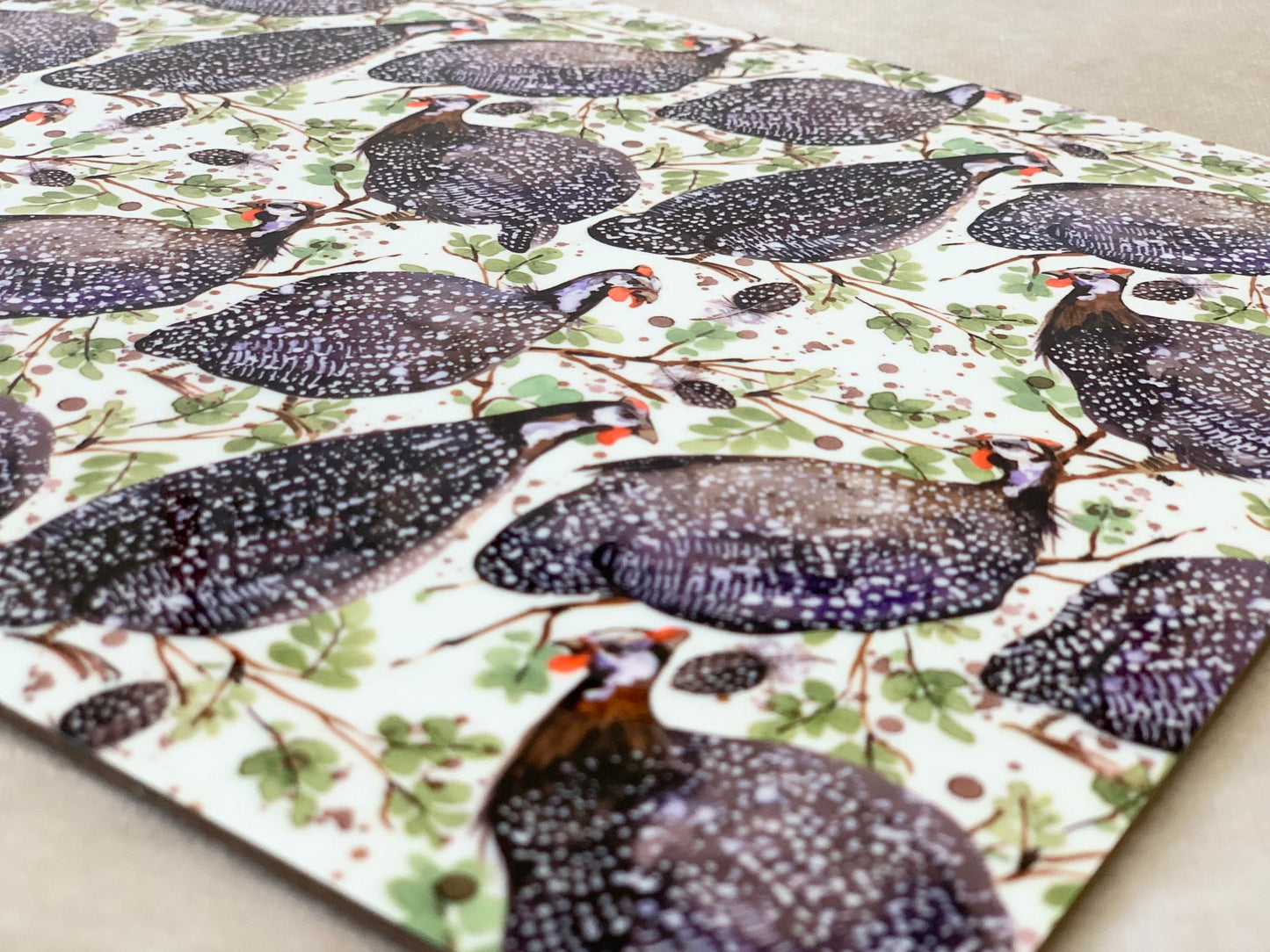 Guineafowl placemat Afrikaans South African Tarentaal placemat, beautiful South African inspired design. ( 26x20cm )