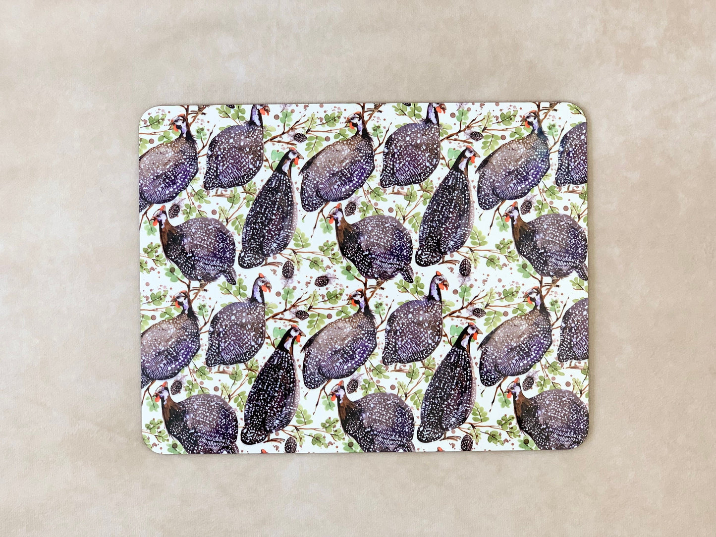 Guineafowl placemat Afrikaans South African Tarentaal placemat, beautiful South African inspired design. ( 26x20cm )