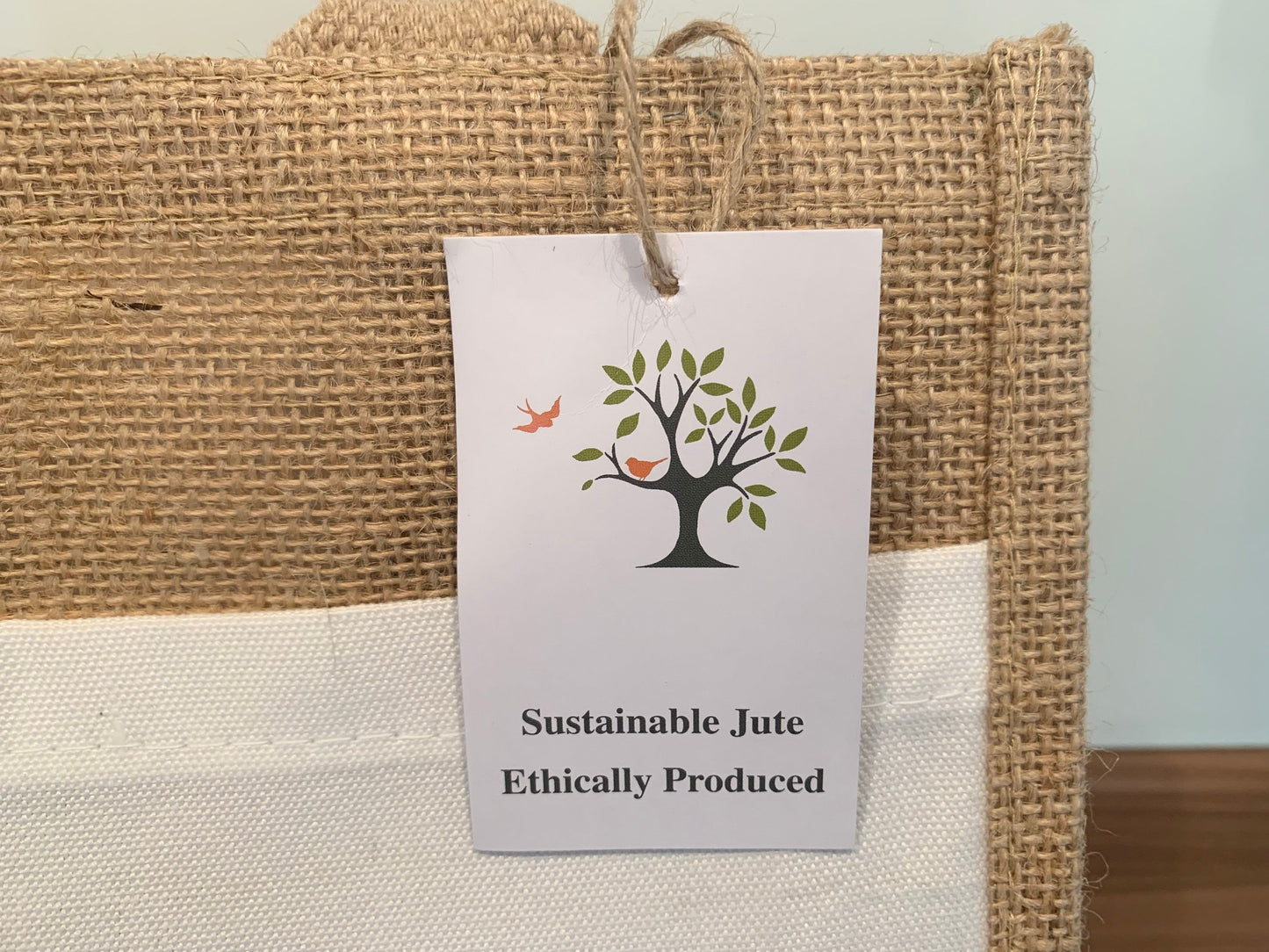 South African flowers Jute Bag with fabric pocket. Eco-friendly Hessian Burlap Tote Reusable. Mother’s Day gift. Spring time.