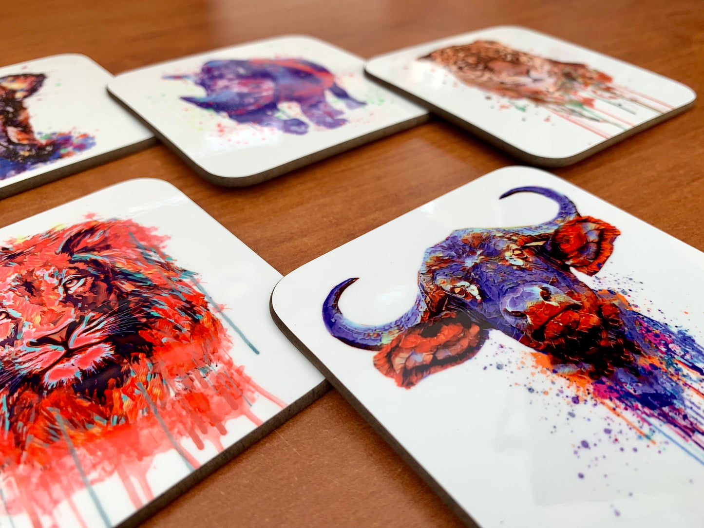 Coasters South Africa’s Big Five’ coasters ( 5 coasters 9x9cm )