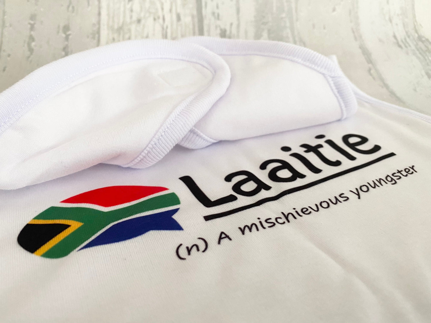 Baby Bib. South African Laaitie Baby bib. Nationality flag new baby gift Pregnancy announcement.