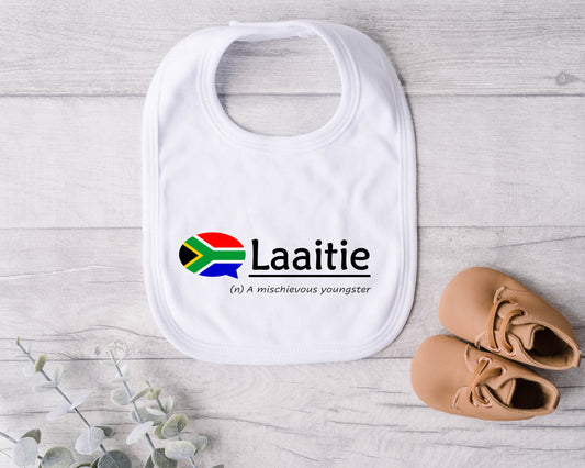 Baby Bib. South African Laaitie Baby bib. Nationality flag new baby gift Pregnancy announcement.