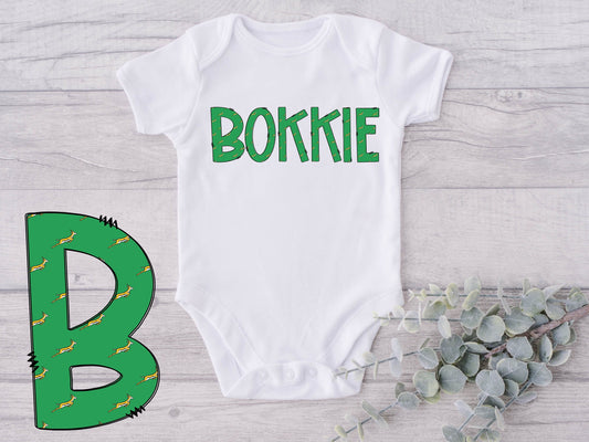 Baby Vest. South Africa Bokkie Baby-grow / vest Afrikaans Rugby supporter. New baby gift. Pregnancy Announcement. Rugby Gift.