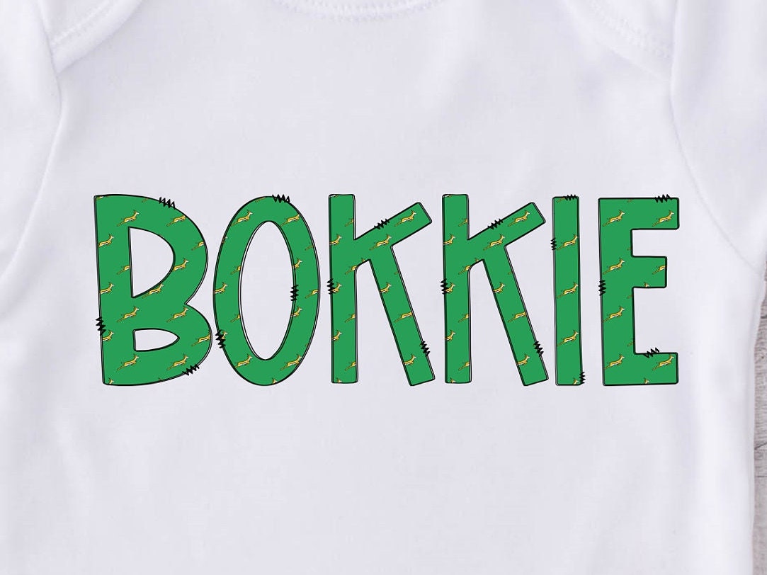 Baby Vest. South Africa Bokkie Baby-grow / vest Afrikaans Rugby supporter. New baby gift. Pregnancy Announcement. Rugby Gift.