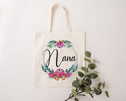 Protea Flower Personalised bag Nana/Ouma/Granny Shopping Tote bag