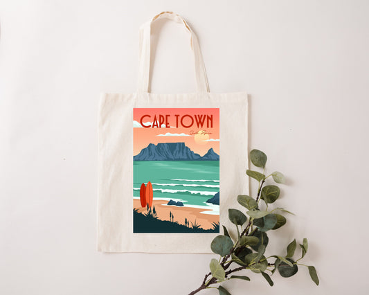 Vintage Cape Town Poster tote bag