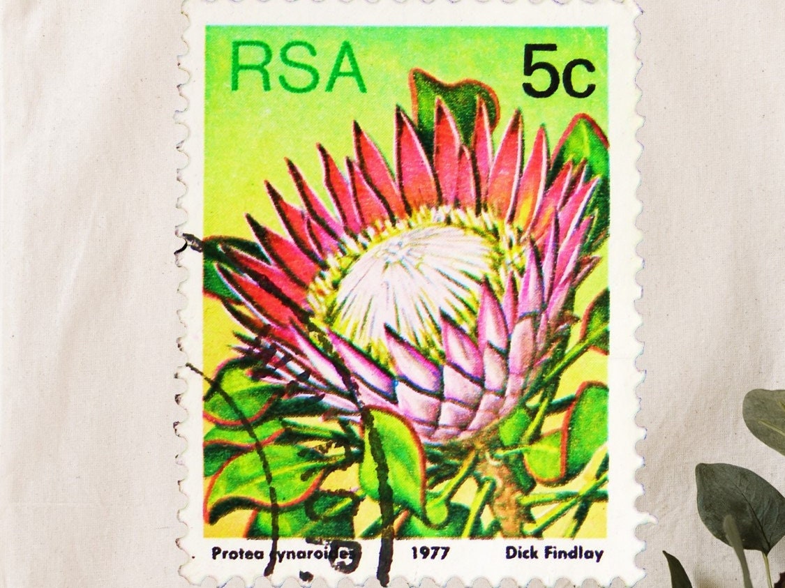 RSA 5c Protea Stamp Protea Fynbos Floral natural tote bag.