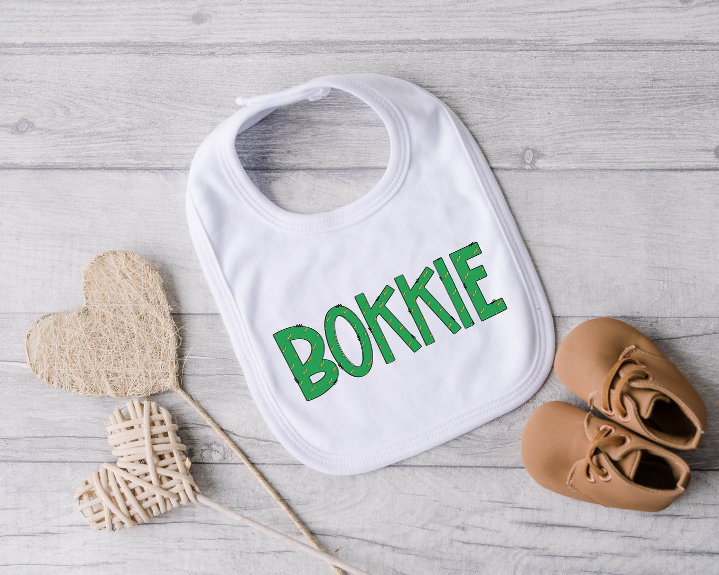 Baby Bib. South African Bokkie Baby bib Afrikaans Rugby supporter. New baby gift. Pregnancy Announcement. Rugby Gift.