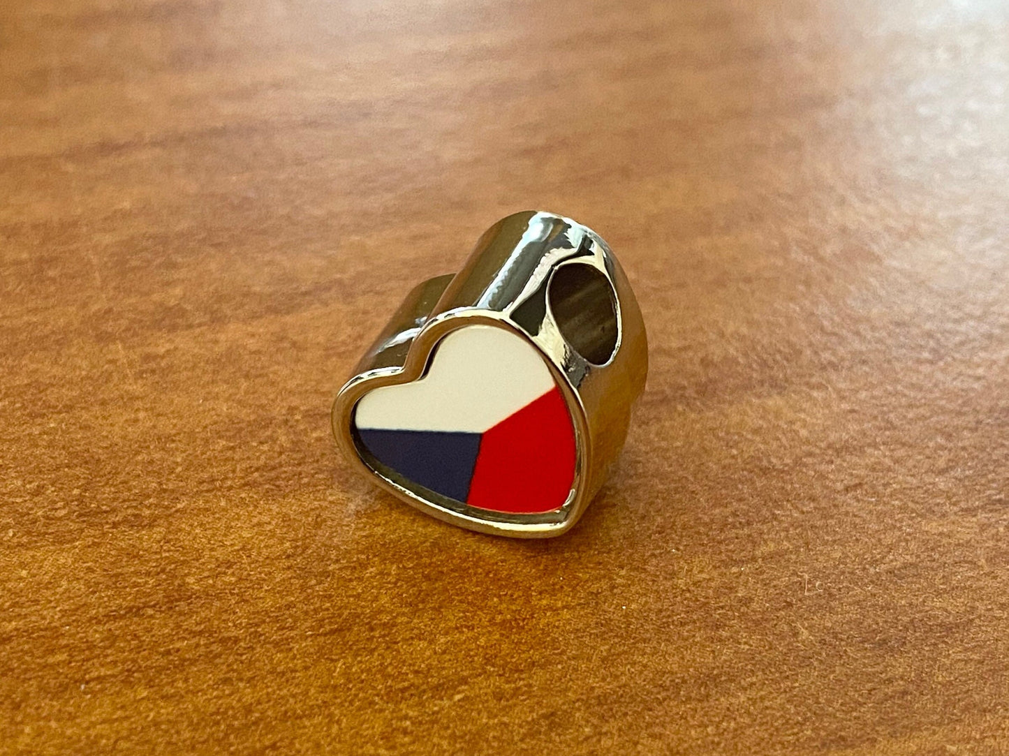 Czech Republic Flag heart charm personalised charm Add on charm Large hole bead Valentine’s gift for mom mum