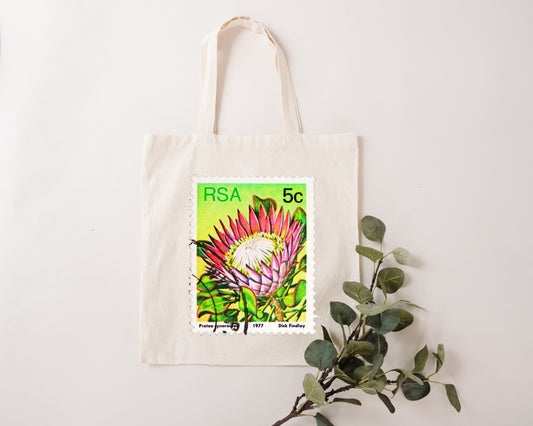 RSA 5c Protea Stamp Protea Fynbos Floral natural tote bag.