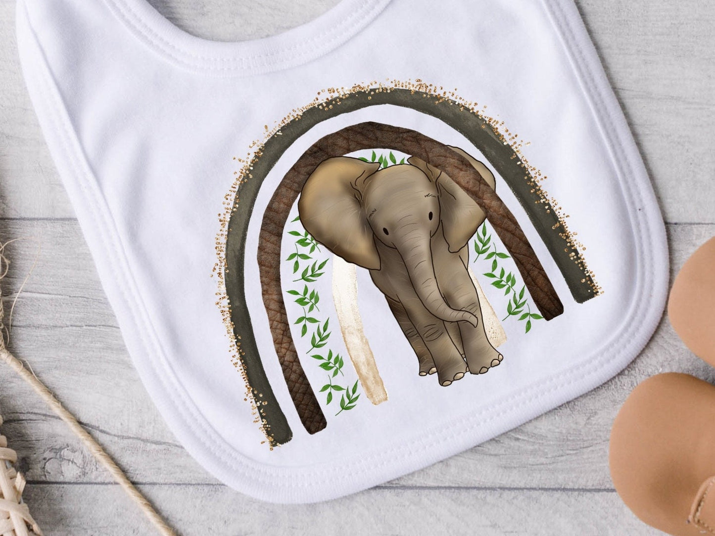 Baby Elephant bib. New baby gift. Pregnancy Announcement.