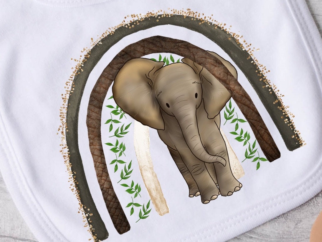 Baby Elephant bib. New baby gift. Pregnancy Announcement.