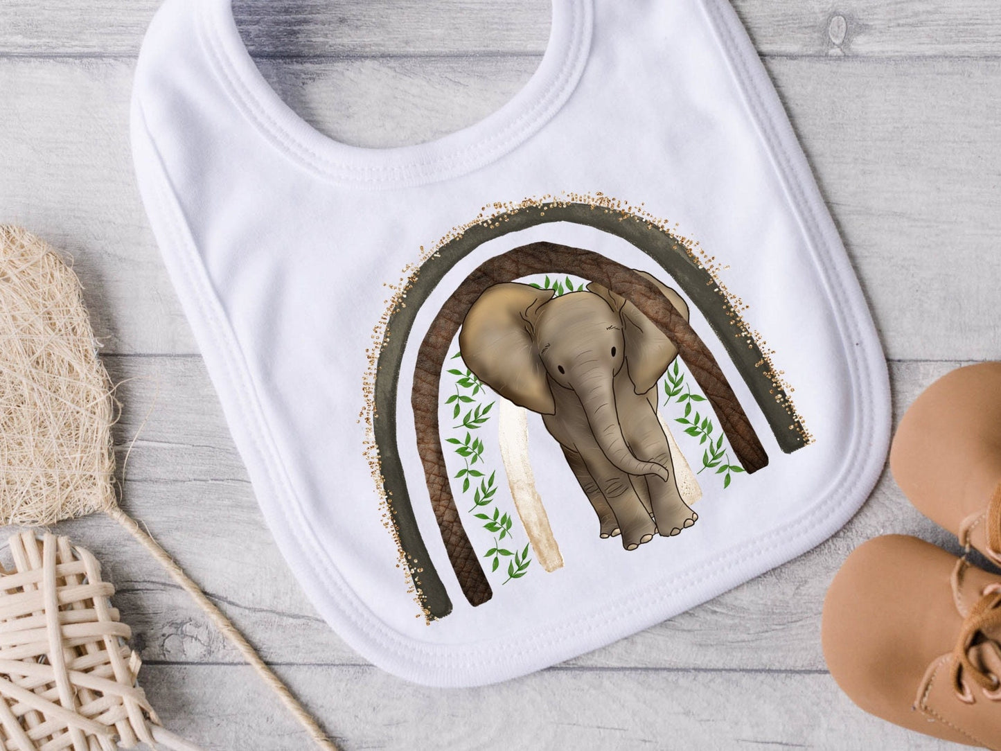 Baby Elephant bib. New baby gift. Pregnancy Announcement.