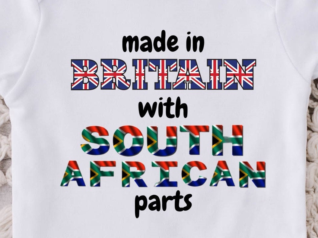 Baby Vest. Made in Britain with South African parts Baby-grow / vest  ( Made to order ). New baby gift. ( Original design )