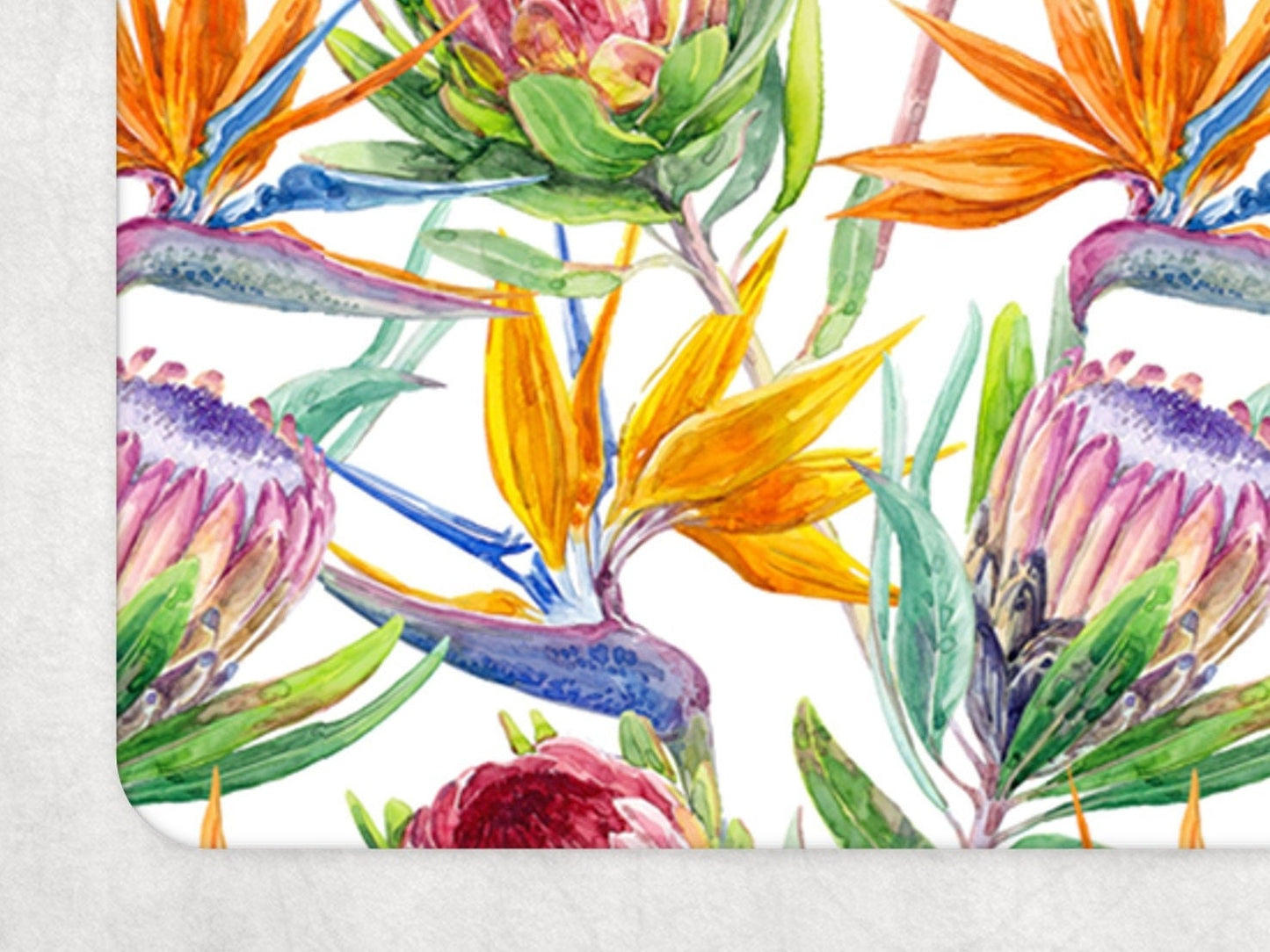 Protea and Strelitzia ( bird of paradise flower ) placemat tablemat, beautiful South African inspired design.