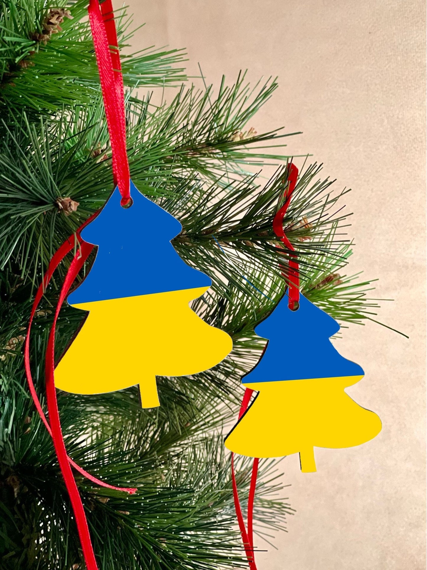 Ukrainian Flag Christmas Tree Ornament, Hanging Decoration